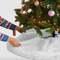 FabricLA 30" White Faux Fur Christmas Tree Skirt - Fluffy Plush Tree Skirt (72cm) for Holiday Decorations